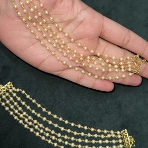 LJ1294-SWAROVSKI PEARLS Earchains ( 5 LAYER)