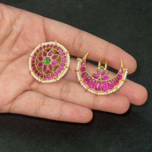 LJ1297-JADAUKUNDAN SUN AND MOON HAIR ACCESSORIES