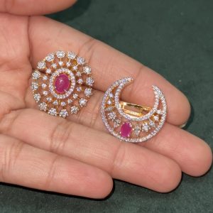 LJ1319-PINK SUN AND MOON HAIR ACCESSORIES