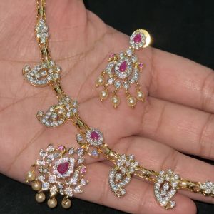 LJ1323-AD RED KANTE NECKSET