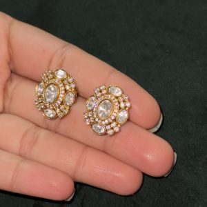 LJ1328-Mossonite white screwback studs