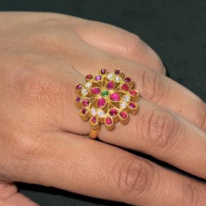 LJ1329-jadaukundan adjustable finger Ring