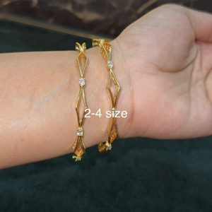 LJ1336-AD STONE GOLD BANGLES [2-4] SIZE
