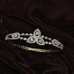 LJ1341-FLOWER AD BRACLET OPENABLE BANGLE [FITS FOR 2-4 AND 2-6 SIZE ONLY ]
