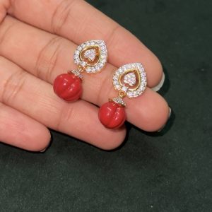 LJ1342-Coral Drop Studs