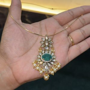 LJ1353-MOSSONITE PENDANT WITH HASLI