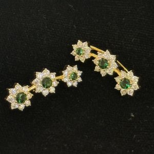 LJ1367-GREEN EARCUFFS