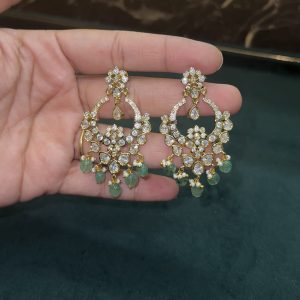 LJ1372-POLKI CHANDBALI WITH SCREW BACK