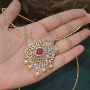 LJ1402-HASLI WITH AD PENDANT RED
