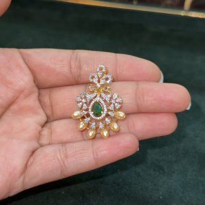 LJ1414-PEARL AD GREEN PENDAN