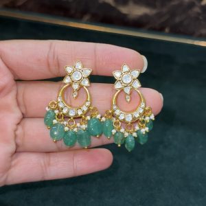 LJ1417-ELEGANT MOISSANITE CHANDBALI WITH SCREWBACK
