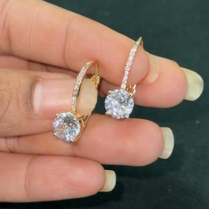LJ1481-SWAROVSKI CRYSTAL LOOP EARRINGS