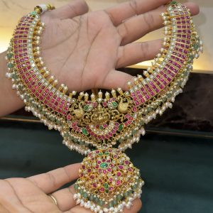 LJ1484-JADAUKUNDAN LAXMI NECKLACE