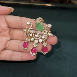 LJ1485-MOSSONITE VICTORIAN PENDANT