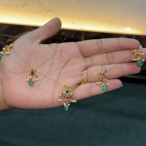 LJ1488-INVISABLE JADAUKUNDAN CHAIN