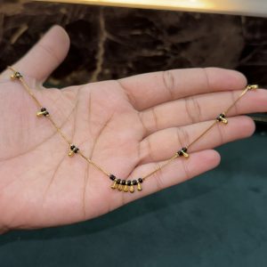LJ1494-BLACKBEADS CHAIN