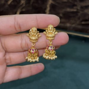 LJ1500-LAXMI JADAUKUNDAN JHUMKAS WITH SCREWBACK