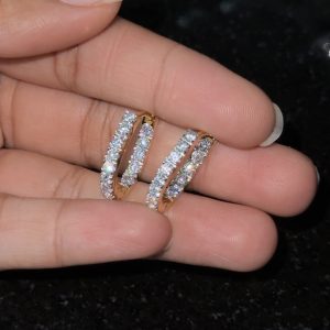 LJ1506-INSIDE OUT AD HOOPS EARRINGS