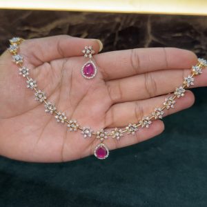 LJ1446-AD PINK NECKSET