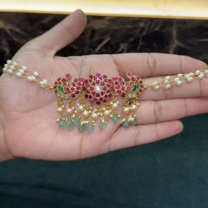 LJ1449-JADAUKUNDAN PEARLS CHOKER