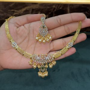 LJ1464-CZ KANTE NECKSET