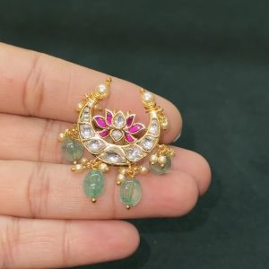 LJ1513-JADAUKUNDAN HAIR ACCESSORIE (WHITE)