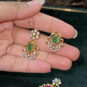 LJ1522-Green AD Pendant with Earstuds