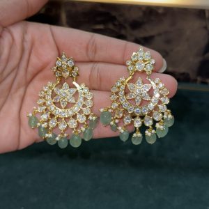 LJ1524-POLKI CHANDBALI EARRINGS IN SCREWBACK