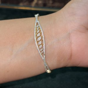 LJ1534-WHITE CZ BRACELET(FITS FOR 2.4&2.6)