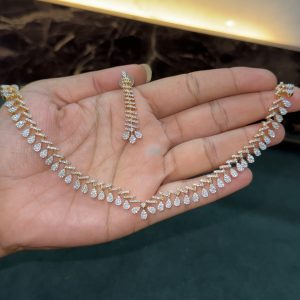 LJ1536-CZ WHITE NECKLACE