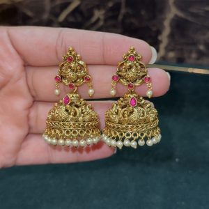 LJ1543-NAKSHI ANTIC GOLD JHUMKAS
