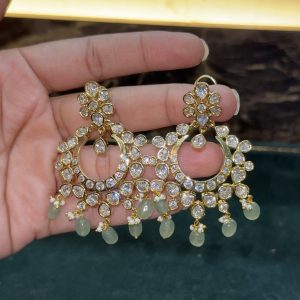 LJ1553-POLKI CHANDBALI EARRRINGS