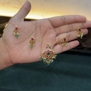 LJ1564-JADAUKUNDAN INVISIBLE CHAIN NECKLACE