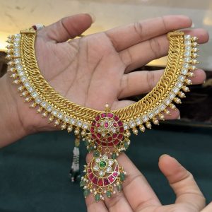 LJ1566-JADAUKUNDAN DETACHABLE PENDANT NECKLACE