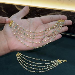 LJ1570-RICE PEARLS 5 LAYERS CHAMPASWARALU
