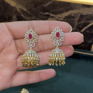 LJ1571-CZ JHUMKA(PINK)