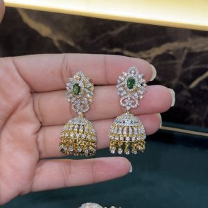 LJ1571-CZ JHUMKA(GREEN)