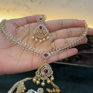 LJ1585-AD PINK NECKSET