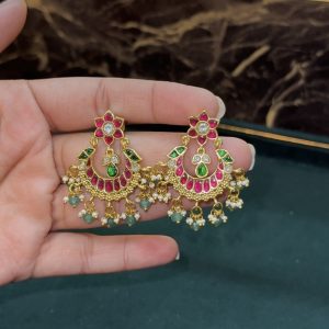 LJ1587-JADAUKUNDAN SCREWBACK CHANDBALI