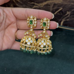 LJ1600-MISSONITE SCREWBACK JHUMKAS