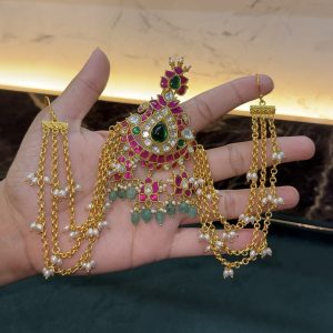 LJ1601-JADAUKUNDAN HAIR ACCESSORIES