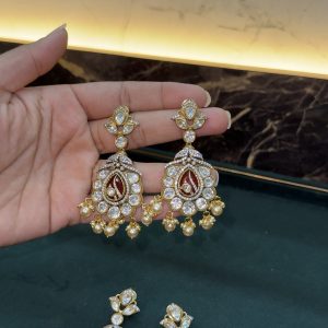 LJ1613-VICTORIAN RUBY EARRINGS